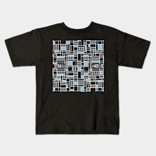 Map Lines Blue Black Kids T-Shirt